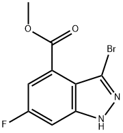 3-BROMO-6-FLUORO-4-INDAZOLECARBOXYLIC ACID METHYL ESTER Struktur