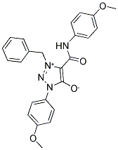 1-BENZYL-3-(4-METHOXYPHENYL)-5-(4-METHOXYPHENYLCARBAMOYL)-3H-1,2,3-TRIAZOL-1-IUM-4-OLATE Struktur