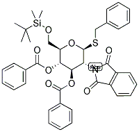 BENZYL 3,4-DI-O-BENZOYL-2-DEOXY-2-PHTHALIMIDO-6-(TERT-BUTYLDIMETHYLSILYL)-1-THIO-BETA-D-GLUCOPYRANOSIDE Struktur