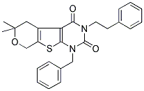 1-BENZYL-6,6-DIMETHYL-3-PHENETHYL-1,5,6,8-TETRAHYDRO-2H-PYRANO[4',3':4,5]THIENO[2,3-D]PYRIMIDINE-2,4(3H)-DIONE Struktur