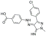 4-{(2E)-2-[3-(4-CHLOROPHENYL)-5-IMINO-1-METHYL-1,5-DIHYDRO-4H-PYRAZOL-4-YLIDENE]HYDRAZINO}BENZOIC ACID Struktur