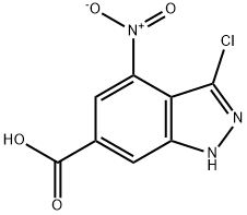 3-CHLORO-4-NITRO-6-(1H)INDAZOLE CARBOXYLIC ACID Struktur