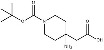 1-Boc-4-amino-4-piperidineacetic acid Struktur