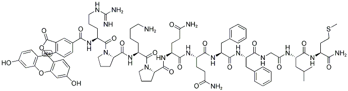 FAM-ARG-PRO-LYS-PRO-GLN-GLN-PHE-PHE-GLY-LEU-MET-NH2 Struktur