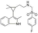 2-(2,2-DIMETHYL-3-(2-METHYL-1H-INDOL-3-YL)CYCLOPROPYL)-N-((4-FLUOROPHENYLSULFONYL)METHYL)ETHANAMINE Struktur