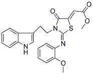 METHYL 2-{3-[2-(1H-INDOL-3-YL)ETHYL]-2-[(2-METHOXYPHENYL)IMINO]-4-OXO-1,3-THIAZOLIDIN-5-YLIDENE}ACETATE Struktur