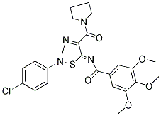 (Z)-N-(2-(4-CHLOROPHENYL)-4-(PYRROLIDINE-1-CARBONYL)-1,2,3-THIADIAZOL-5(2H)-YLIDENE)-3,4,5-TRIMETHOXYBENZAMIDE Struktur