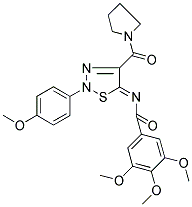 3,4,5-TRIMETHOXY-N-[2-(4-METHOXYPHENYL)-4-(1-PYRROLIDINYLCARBONYL)-1,2,3-THIADIAZOL-5(2H)-YLIDENE]BENZAMIDE Struktur