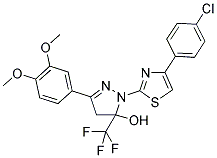 1-[4-(4-CHLOROPHENYL)-1,3-THIAZOL-2-YL]-3-(3,4-DIMETHOXYPHENYL)-5-(TRIFLUOROMETHYL)-4,5-DIHYDRO-1H-PYRAZOL-5-OL Struktur