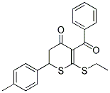 5-BENZOYL-6-ETHYLSULFANYL-2-P-TOLYL-2,3-DIHYDROTHIOPYRAN-4-ONE Struktur