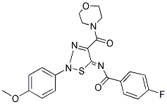 4-FLUORO-N-[(5Z)-2-(4-METHOXYPHENYL)-4-(MORPHOLIN-4-YLCARBONYL)-1,2,3-THIADIAZOL-5(2H)-YLIDENE]BENZAMIDE Struktur