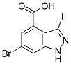 6-BROMO-3-IODO-4-(1H)INDAZOLE CARBOXYLIC ACID Struktur