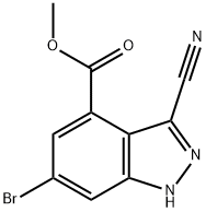 6-BROMO-3-CYANO-4-INDAZOLECARBOXYLIC ACID METHYL ESTER Struktur