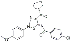 4-CHLORO-N-[(5Z)-2-(4-METHOXYPHENYL)-4-(PYRROLIDIN-1-YLCARBONYL)-1,2,3-THIADIAZOL-5(2H)-YLIDENE]BENZAMIDE Struktur