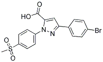 3-(4-BROMOPHENYL)-1-(4-(METHYLSULFONYL)PHENYL)-1H-PYRAZOLE-5-CARBOXYLIC ACID Struktur