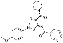 N-[(5Z)-2-(4-METHOXYPHENYL)-4-(PIPERIDIN-1-YLCARBONYL)-1,2,3-THIADIAZOL-5(2H)-YLIDENE]NICOTINAMIDE