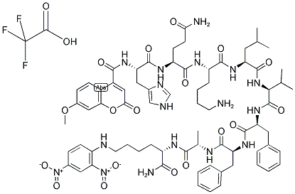 MCA-HIS-GLN-LYS-LEU-VAL-PHE-PHE-ALA-LYS(DNP)-NH2 TRIFLUOROACETATE SALT Struktur