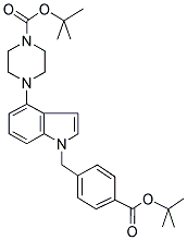 4-[1-(4-TERT-BUTOXYCARBONYL-BENZYL)-1H-INDOL-4-YL]-PIPERAZINE-1-CARBOXYLIC ACID TERT-BUTYL ESTER Struktur