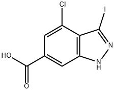 4-CHLORO-3-IODO-6-INDAZOLECARBOXYLIC ACID Struktur