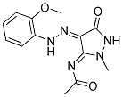 N-{(3Z,4E)-4-[(2-METHOXYPHENYL)HYDRAZONO]-2-METHYL-5-OXOPYRAZOLIDIN-3-YLIDENE}ACETAMIDE Struktur