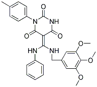 (Z)-5-((PHENYLAMINO)(3,4,5-TRIMETHOXYBENZYLAMINO)METHYLENE)-1-P-TOLYLPYRIMIDINE-2,4,6(1H,3H,5H)-TRIONE Struktur