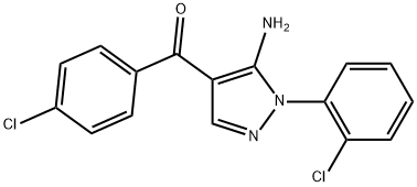 (5-AMINO-1-(2-CHLOROPHENYL)-1H-PYRAZOL-4-YL)(4-CHLOROPHENYL)METHANONE Struktur