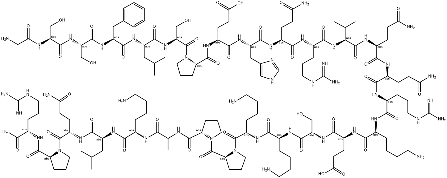 DES-N-OCTANOYL-[SER3]-GHRELIN (HUMAN) Struktur