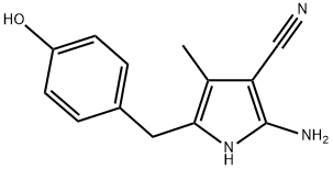 2-AMINO-5-(4-HYDROXYBENZYL)-4-METHYL-1H-PYRROLE-3-CARBONITRILE Struktur