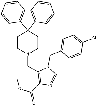 METHYL 1-(4-CHLOROBENZYL)-5-[(4,4-DIPHENYLPIPERIDIN-1-YL)METHYL]-IMIDAZOLE-4-CARBOXYLATE Struktur