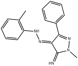 (4E)-5-IMINO-1-METHYL-3-PHENYL-1,5-DIHYDRO-4H-PYRAZOL-4-ONE (2-METHYLPHENYL)HYDRAZONE Struktur