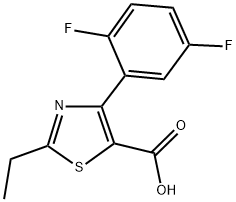 2-ETHYL-4-(2,5-DIFLUORO)PHENYL THIAZOLE-5-CARBOXYLIC ACID Struktur