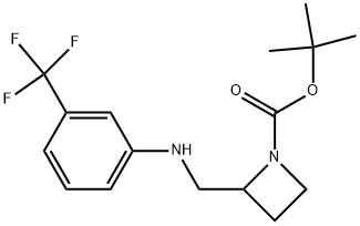 1-BOC-2-[(3-TRIFLUOROMETHYL-PHENYLAMINO)-METHYL]-AZETIDINE Struktur