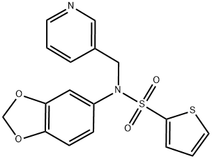 BENZO[3,4-D]1,3-DIOXOLEN-5-YL(3-PYRIDYLMETHYL)(2-THIENYLSULFONYL)AMINE Struktur