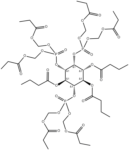 1,4,6-TRI-O-BUTYRYL-MYO-INOSITOL 2,3,5-TRISPHOSPHATE-HEXAKIS(PROPIONOXYMETHYL) ESTER Struktur