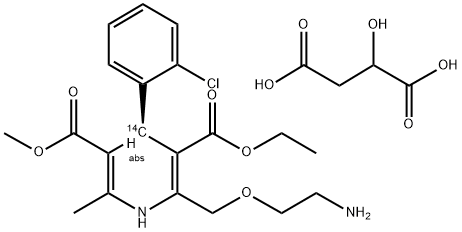 (R)-AMLODIPINE, MALIC ACID SALT, [DIHYDROPYRIDINE-4-14C]- Struktur