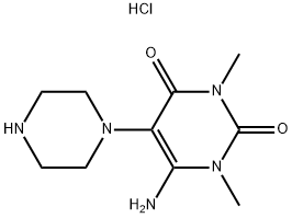 6-AMINO-1,3-DIMETHYL-5-PIPERAZIN-1-YLPYRIMIDINE-2,4(1H,3H)-DIONE HYDROCHLORIDE Struktur