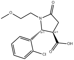 (2R,3R)-2-(2-CHLORO-PHENYL)-1-(2-METHOXY-ETHYL)-5-OXO-PYRROLIDINE-3-CARBOXYLIC ACID Struktur