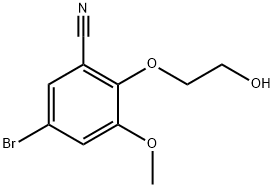 5-BROMO-2-(2-HYDROXYETHOXY)-3-METHOXY-BENZONITRILE Struktur