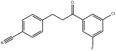 3'-CHLORO-3-(4-CYANOPHENYL)-5'-FLUOROPROPIOPHENONE Struktur