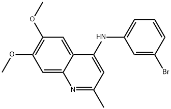 4-(3-BROMOPHENYLAMINO)-6,7-DIMETHOXYQUINALDINE Struktur