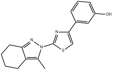 3-[2-(3-METHYL-4,5,6,7-TETRAHYDRO-2H-INDAZOL-2-YL)-1,3-THIAZOL-4-YL]PHENOL Struktur