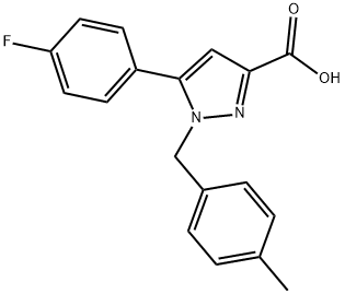 1-(4-METHYLBENZYL)-5-(4-FLUOROPHENYL)-1H-PYRAZOLE-3-CARBOXYLIC ACID Struktur