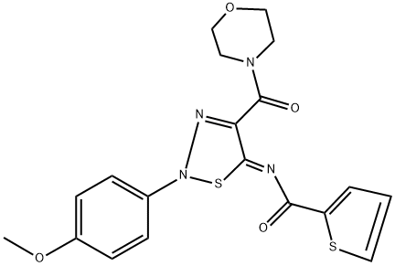 N-[(5Z)-2-(4-METHOXYPHENYL)-4-(MORPHOLIN-4-YLCARBONYL)-1,2,3-THIADIAZOL-5(2H)-YLIDENE]THIOPHENE-2-CARBOXAMIDE Struktur