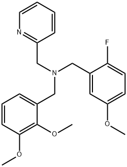 (2,3-DIMETHOXY-BENZYL)-(2-FLUORO-5-METHOXY-BENZYL)-PYRIDIN-2-YLMETHYL-AMINE Struktur