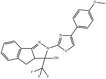 2-[4-(4-METHOXYPHENYL)-1,3-THIAZOL-2-YL]-3-(TRIFLUOROMETHYL)-2,3,3A,4-TETRAHYDROINDENO[1,2-C]PYRAZOL-3-OL Struktur