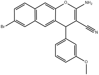 2-AMINO-7-BROMO-4-(3-METHOXYPHENYL)-4H-BENZO[G]CHROMENE-3-CARBONITRILE Struktur