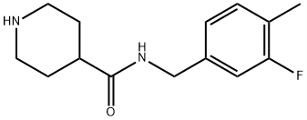 N-(3-FLUORO-4-METHYLBENZYL)PIPERIDINE-4-CARBOXAMIDE Struktur