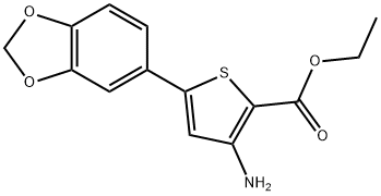 ETHYL 3-AMINO-5-(1,3-BENZODIOXOL-5-YL)THIOPHENE-2-CARBOXYLATE Struktur