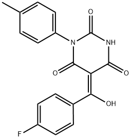 (5E)-5-[(4-FLUOROPHENYL)(HYDROXY)METHYLENE]-1-(4-METHYLPHENYL)PYRIMIDINE-2,4,6(1H,3H,5H)-TRIONE Struktur