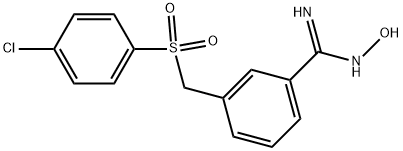 3-([(4-CHLOROPHENYL)SULFONYL]METHYL)-N-HYDROXYBENZENECARBOXIMIDAMIDE Struktur